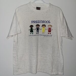 Vintage Preschool T-Shirt Women's Size Large Single Stitch Made In USA Oneita